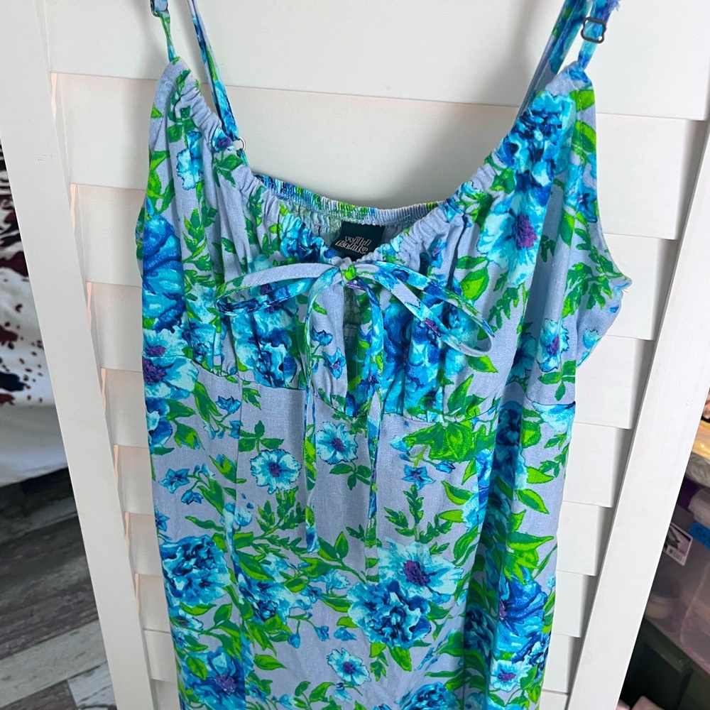 Blue floral mini dress